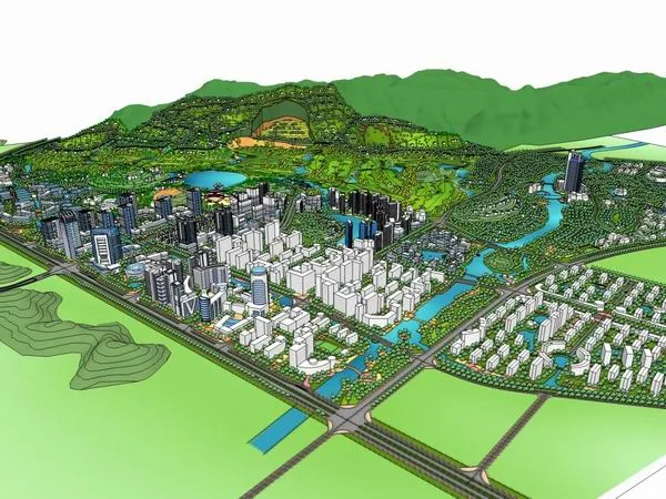 Sketchup Planning Model | Large Complete Urban Planning, Modern Style