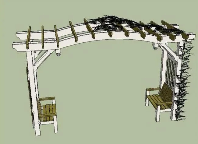 SketchUp Material Model | Seat Arch Flower Frame Garden Chair Component
