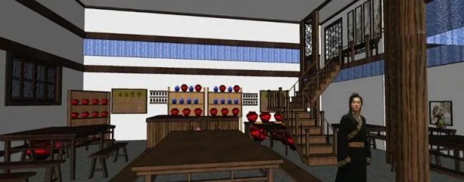 Sketchup Business Model | Antique Inn, Chinese Style