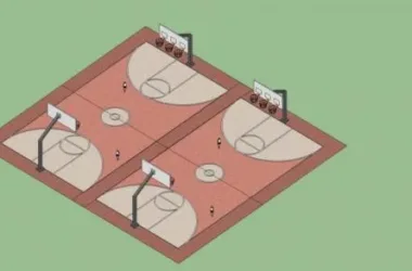 SketchUp Material Models for Basketball Courts and Sports Components-BIM WORLD