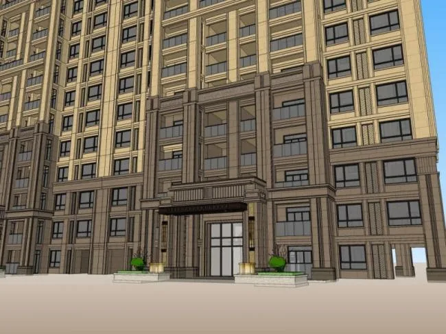 Sketchup Residential Model | Super high-rise residential buildings, residential buildings, classical style