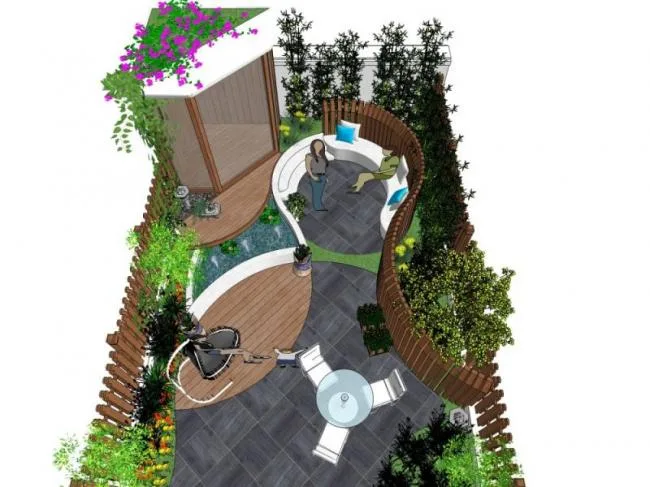 Sketchup Landscape Model | Villa Courtyard, Modern Style