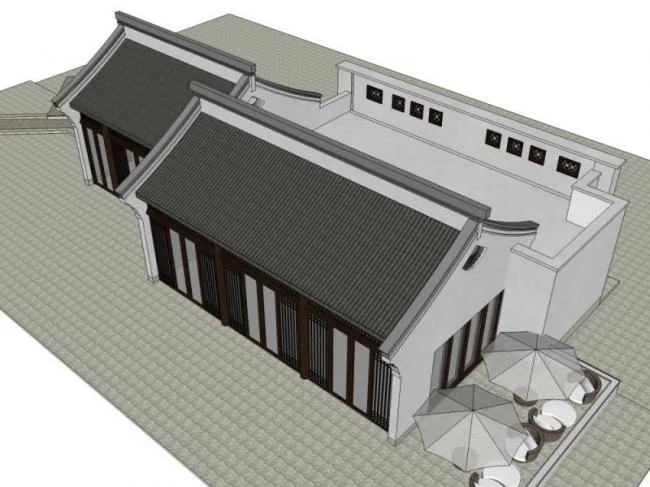 Sketchup Business Model | Restaurant, Chinese Style