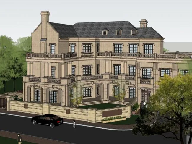 Sketchup Villa Model | Stacked Villa, French Classical Style
