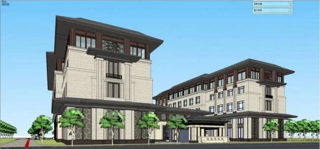 Sketchup Hotel Model | Multi story Hotel, Chinese Style