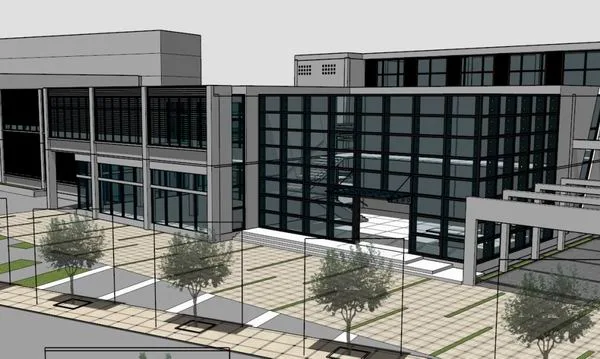 Sketchup Cultural Model | Multi story Library, Cultural Architecture, Modern Style