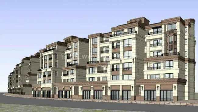 Sketchup Residential Model | Multi story Residence, Residential Building, French Style, Classical Style
