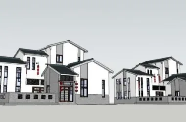 SketchUp Model of a Slope-Top Courtyard Villa: Traditional Chinese Single-Family Home-BIM WORLD