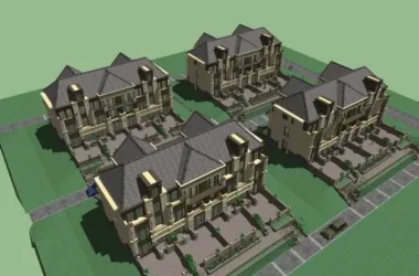 Classical Style Townhouse Villa Model in SketchUp-BIM WORLD