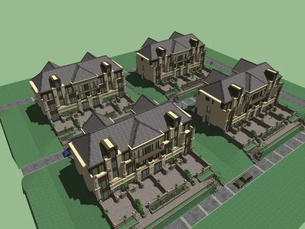 Sketchup Villa Model | Townhouse, Classical Style