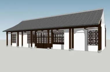 SketchUp Business Model: Multi-Story Commercial Building with Chinese Architectural Style-BIM WORLD
