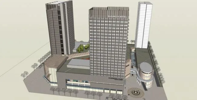 Sketchup Complex Model | Super High rise Commercial Complex, Modern Style