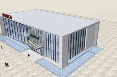 SketchUp Business Model: Wanda Plaza Sales Center – Modern Single-Story Commercial Building-BIM WORLD
