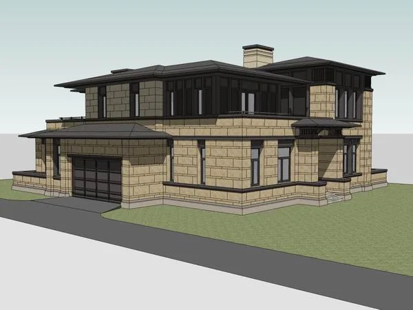Sketchup Villa Model | Single Family Villa, Classical Style