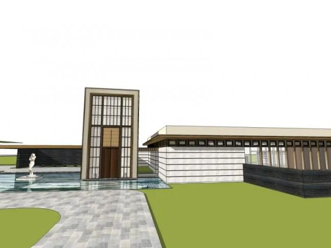 Sketchup Business Model | Multi story clubhouse, modern style, commercial building