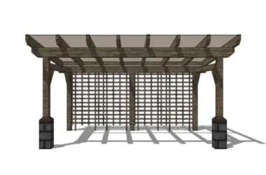 SketchUp Material Model: New Chinese-Style Corridor and Landscape Components-BIM WORLD