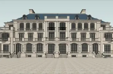Classical Six-Row Villa Model in SketchUp-BIM WORLD