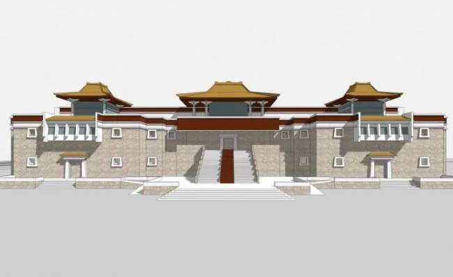 Sketchup Cultural Model | Multi story Museum, Tibetan Style, Cultural Architecture