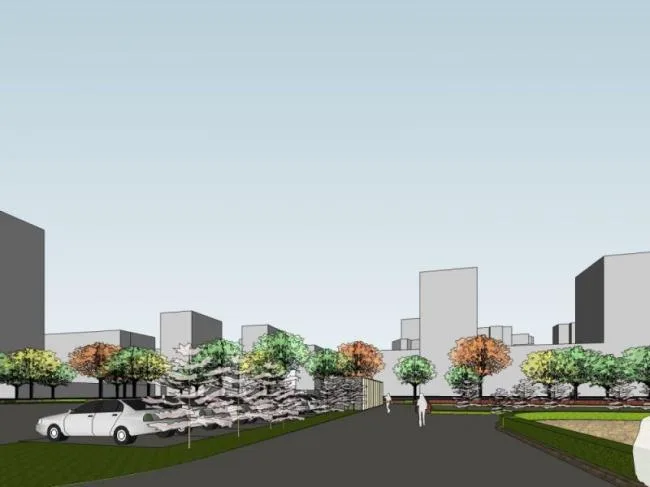 Sketchup Landscape Model | Sunken Square Landscape, Modern Style