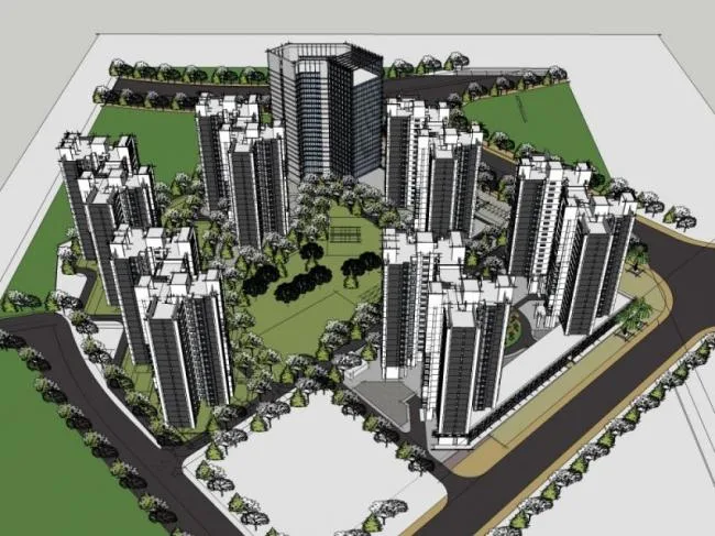 Sketchup Residential Model | High rise Residential Complex, Modern Style