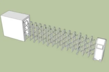 SketchUp Material Model for Electric Telescopic Entrance Doors-BIM WORLD