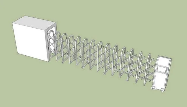 SketchUp Material Model for Electric Telescopic Entrance Doors