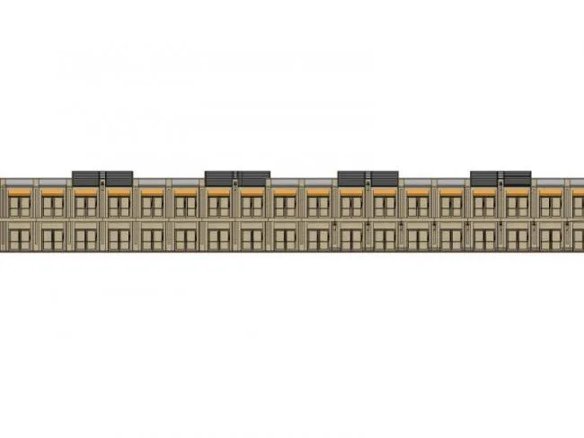 Sketchup Business Model | Low rise commercial pedestrian street, neoclassical style