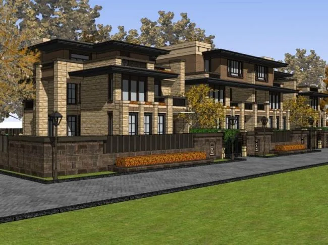 Sketchup Villa Model | Twin Villa, Modern Style