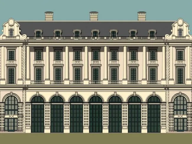 Sketchup Business Model | Multi story Clubhouse, Classical Style