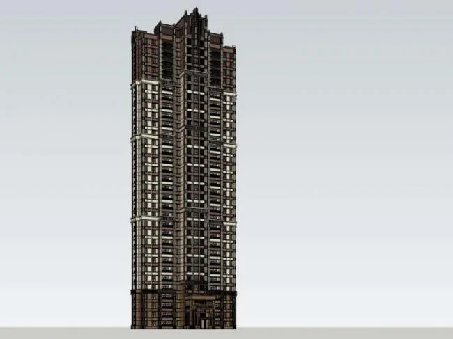 Sketchup Residential Model | Super Tall Residential, Classical Style