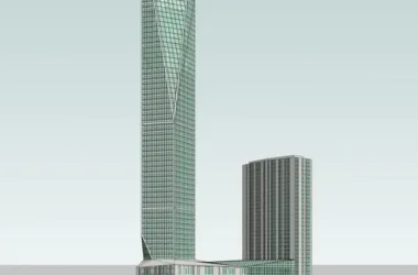 Modern Super High-Rise Office Building Model in SketchUp-BIM WORLD