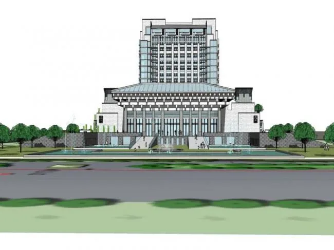 Sketchup Hotel Model | High rise Hotel, Chinese Style