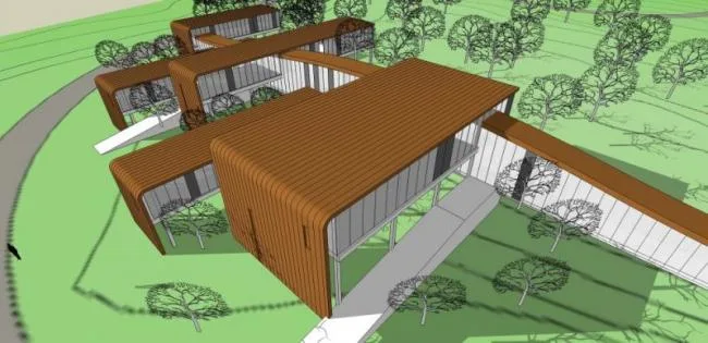 Sketchup Business Model | Low Level Clubhouse, Modern Style