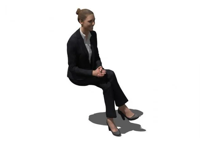 Sketchup Material Model | Sitting Woman Object, Landscape Material Component