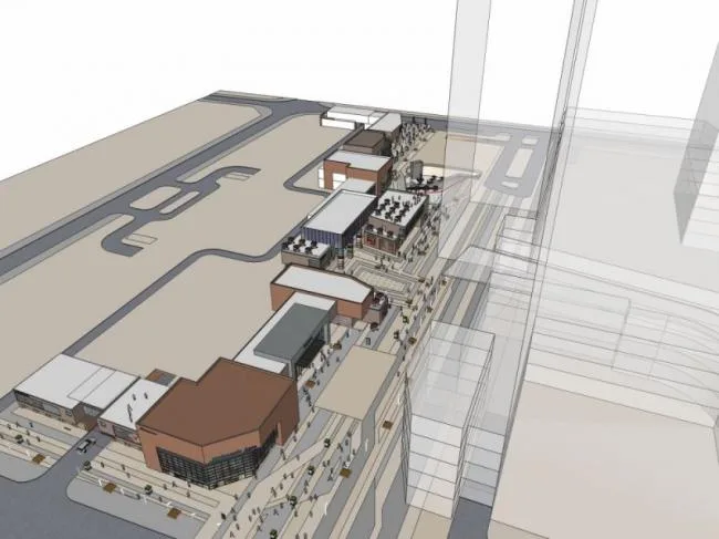 Sketchup Business Model | Multi story Commercial Street, Modern Style