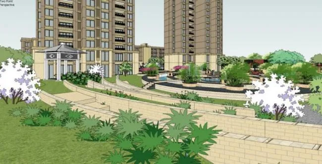 Sketchup Residential Model | High rise residential complex, sloping roof, residential building, classical style