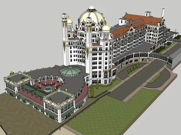 Sketchup Hotel Model | High rise Hotel, Commercial, French Classical Style