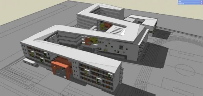 Modern Multi-Story Elementary School Campus Design in SketchUp