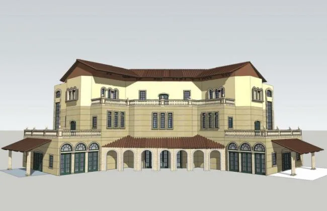 SketchUp Business Model: Multi-Story Commercial Building in Classical Spanish Style