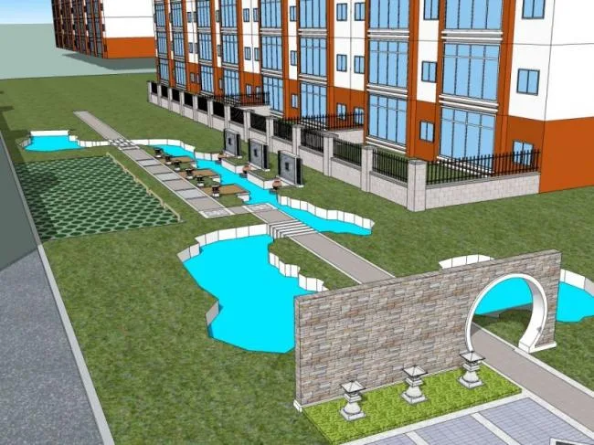 Sketchup Landscape Model | Community Landscape, Residential Landscape, Modern Chinese Style