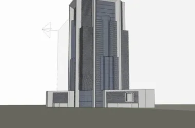 Modern High-Rise Office Building Model in SketchUp-BIM WORLD