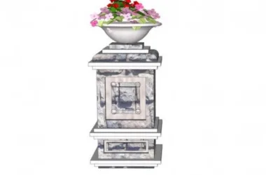 SketchUp Material Model: European Floral Bowl Landscape Sculpture Component-BIM WORLD