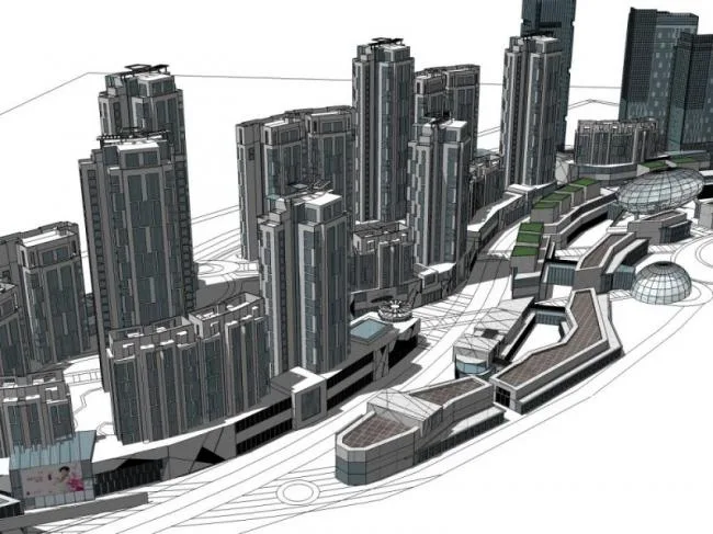 Sketchup Complex Model | Super High rise Urban Complex, Modern Style