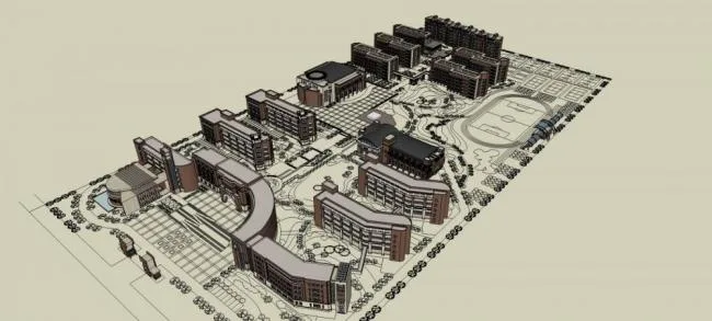 Sketchup School Model | Multi story School, Vocational High School, European Style, Educational Architecture