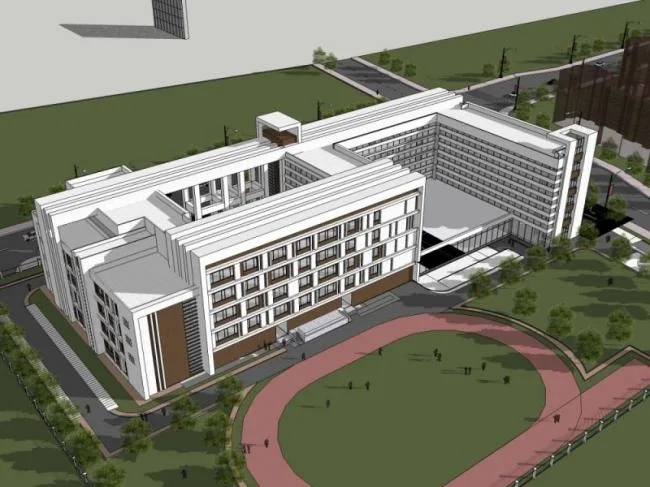 Sketchup School Model | Multi story School, Campus Educational Architecture, Modern Style