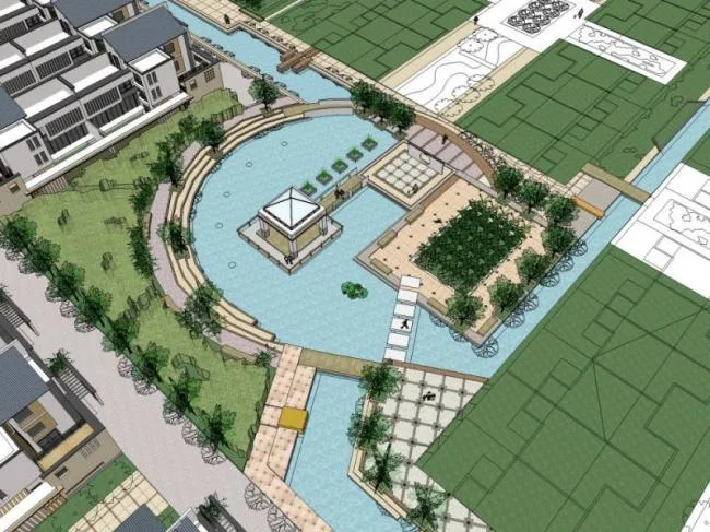 Sketchup Villa Model | Villa Cluster, Modern Chinese Style
