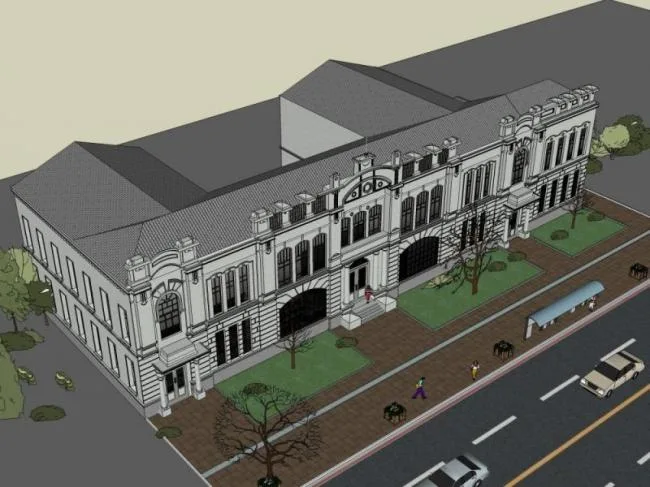 Sketchup School Model | Multi story Elementary School, Campus Educational Architecture, Classical Style