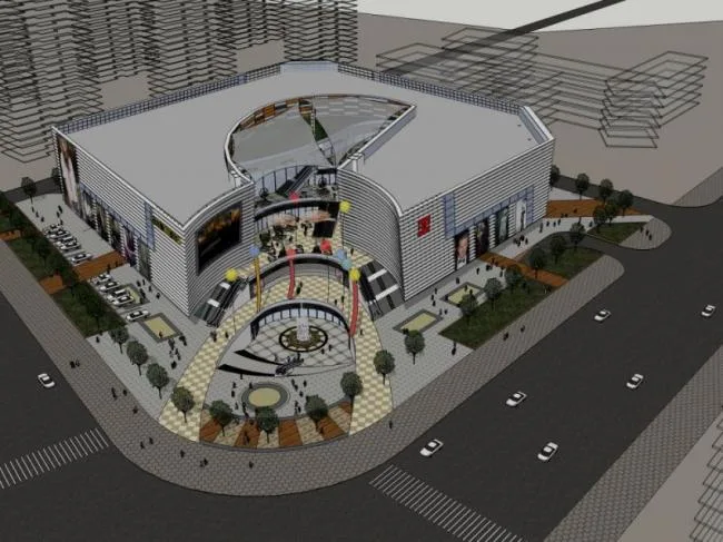 Sketchup Complex Model | Multi story Commercial Complex, Modern Style