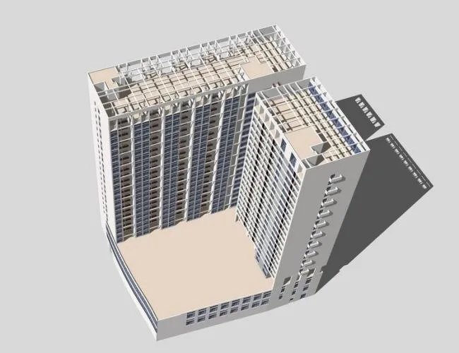 Modern High-Rise Apartment Residential Model in SketchUp