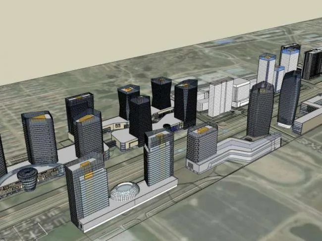 Sketchup Complex Model | Super high-rise complex, office building, ground floor commercial, hotel, apartment, residential, modern style